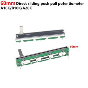 2PCS 60mm Pioneer DJM 350 600 700 800 푸시 페이더 스트레이트 슬라이드 전위차계 DJ 믹서 B10KX2 20mm 핸들