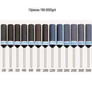 13Pcs 그릿 180 ~ 5000 샌드 페이퍼 바 샌드페이퍼 로터리 커터 2.35mm 생크로드 연마 그라인더 Rotay 도구 액세서리