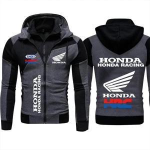 혼다 후드 오토바이 재킷 혼다 윙 로고 프린트 스웨트셔츠 풀오버 트렌디 바이커 재킷 남성 의류 커스텀 지퍼 후디