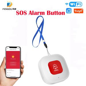 투야 와이파이 스마트 SOS 호출 버튼 무선 간병인 호출기 전화 알림 송신기 노인 환자용 비상 호출 버튼