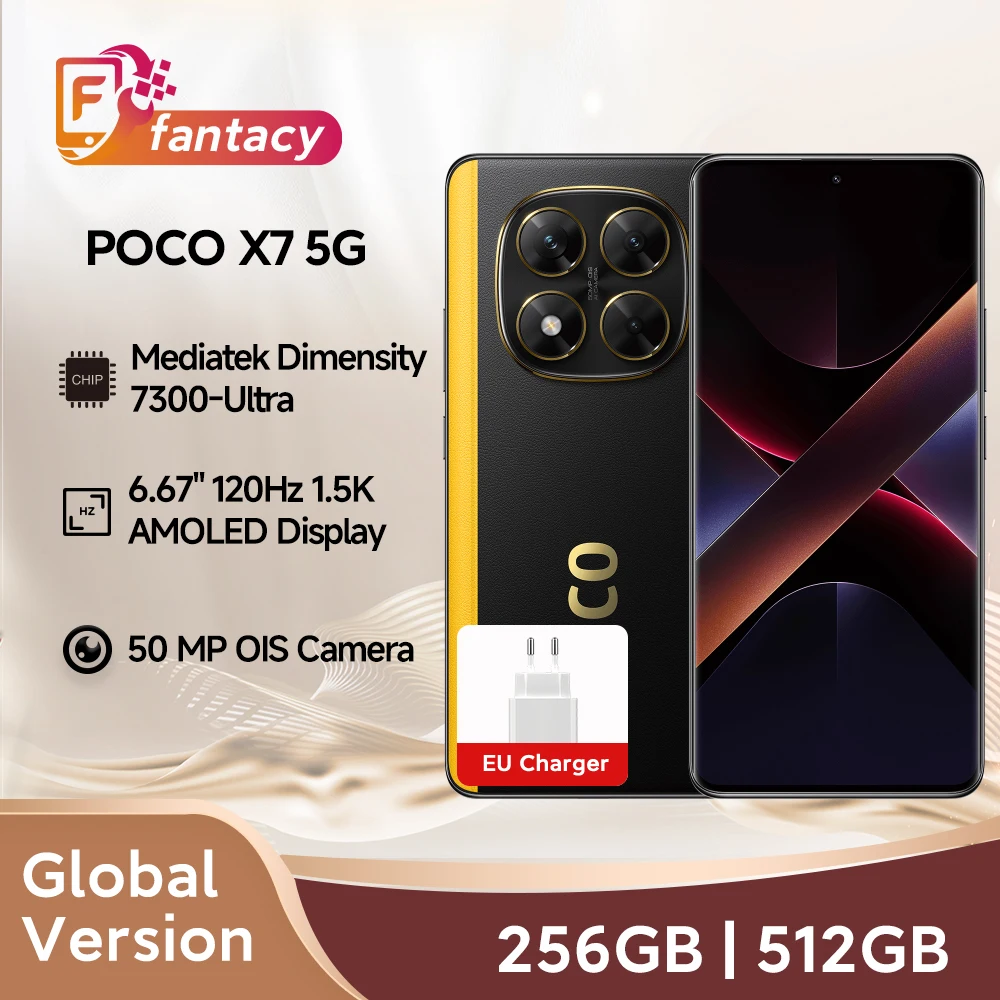 【브랜드+】POCO X7 스마트폰 디멘시티 7300-울트라 6.67인치 120Hz AMOLED 디스플레이 45W 5110mAh 50MP 카메라 IP68 샤오미 하이퍼OS NFC
