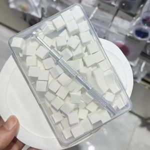 100pcs 그라디언트 스폰지 브러쉬 네일 아트 스폰지 세트 DIY 네일 아트 젤 폴리 셔 브러쉬 반짝이 파우더 매니큐어 액세서리