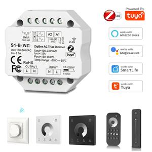 Tuya 스마트 라이프 Zigbee 컨트롤러 AC Triac LED 조광기 조명 스위치 모듈 220V 110V 230V Alexa Google Home Yandex와 함께 작동