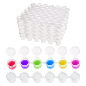 교실용 페인트 포트 스트립, 300 포트, 뚜껑이 있는 빈 페인트 컵 포트, 미술 축제, 50 스트립, 2ml/0.07 Oz