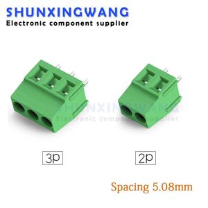 나사 타입 PCB 터미널 KF128-2P, 3P 터미널, 5.08mm 접합 주석 도금 구리 핀, 5 개