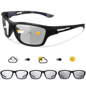 POAT 브랜드 Photochromic 오토바이 선글라스 남성 여성 야외 사이클링 운전 하이킹 안경 낚시 UV400 보호 고글