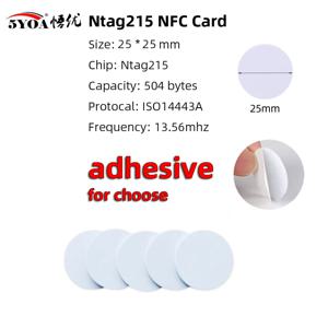 5YOA 5/10/50pcs NFC Ntag215 코인 키 13.56MHz 215 카드 라벨 RFID 울트라라이트 라벨 25mm 직경 원형 미니 카드