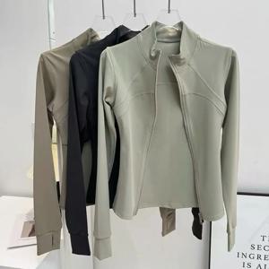 요가 정장 여성의 하이 엔드 스탠딩 칼라 긴 소매 스포츠 자켓 러닝 트레이닝 피트니스 탑 방풍 러닝 슈트