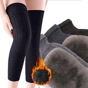 두꺼운 토끼털 무릎 보호대 겨울용 따뜻한 캐시미어 울 무릎 보호대 방풍 방한 다리 보호대 관절염 무릎 보호대