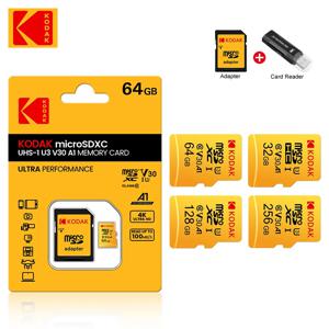 KODAK 마이크로 SD 메모리 카드 512GB 256GB 최대 90 메가바이트/초 Class10 U3 32GB 64GB 128GB TF 카드 4K HD USB 카드 리더 어댑터 Microsd