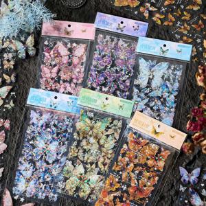 애완 동물 나비 스티커 팩 나비 Ember 시간 시리즈 핫 스탬핑 방수 쉘 라이트 핸드북 DIY 재료 장식 스티커