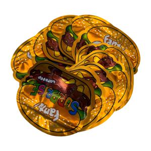 30개 빈 마일라 백 3.5그램 냄새 차단 포장 상자 재밀봉 가능한 지퍼 잠금 파우치 햄버거 모양 플라스틱 백