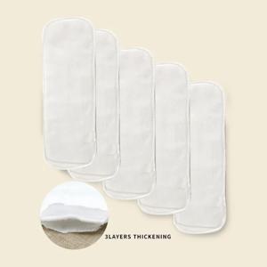 10pcs/5pcs 아기 재사용 가능한 기저귀 빨 수있는 생태 면화 기저귀 어린이를위한 3/6 레이어 천 기저귀 통기성 흡수제