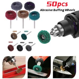 Dremel 로타리 핸드 툴 미니 드릴 섬유 연마 브러시 2.35mm 생크 용 1 인치 연마 휠 버핑 연마 휠 세트 50 개