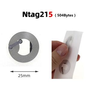 투명 NTAG 215 스티커, NFC 태그, 아이폰 13.56 MHZ 25mm 칩, 범용 라벨 RFID 태그 및 모든 NFC 휴대폰, 504 바이트, 10 개