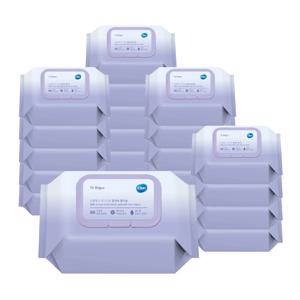 [고평량 63gsm] 도톰한 저자극 클리어 물티슈 70매 20팩 (캡형)