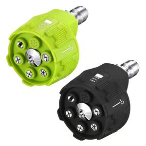 6 in 1 퀵 체인지 오버 노즐 4000Psi 고압 세척기 스프레이 노즐 0 15 25 40 65도 회전 급수 노즐