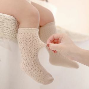 Babys Girls 공주 니트 메쉬 양말 코튼 유아 어린이 소녀 긴 튜브 양말 0-3T 여름 부드러운 유아 소녀 무릎 높은 양말