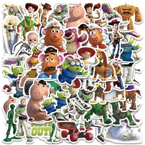 50pcs 디즈니 토이 스토리 스티커 만화 귀여운 버즈 라이트 이어 외계인 낙서 데칼 아이 노트북 스크랩북 수하물 일기 스티커