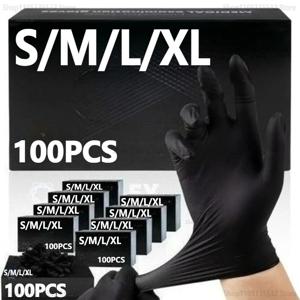 20/100P 가사용 강력한 블랙 일회용 니트릴 장갑 PVC 라텍스 프리 정전기 방지 정원 애완동물 관리 타투 작업 오일 방지 장갑
