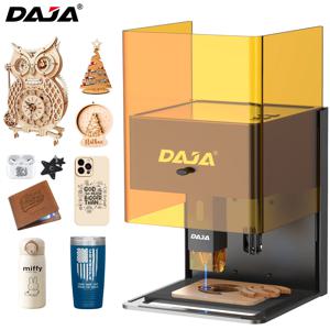 DAJA DJ6 Pro 레이저 조각기 휴대용 안전 커버 컷 금속 JewelryWood 아크릴 유리 가죽에 대한 비즈니스 조각 기계