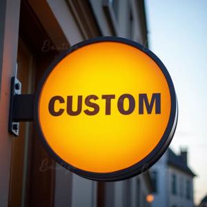 맞춤형 원형 LED 라이트 박스 (실외용 방수 아크릴 양면 매장 간판 벽걸이)