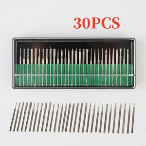 30 개/몫 전기 그라인더 전원 액세서리에 대 한 상자와 설정 생크 다이아몬드 Burs 연마 드릴 비트 로타리 도구 세트 2.35mm