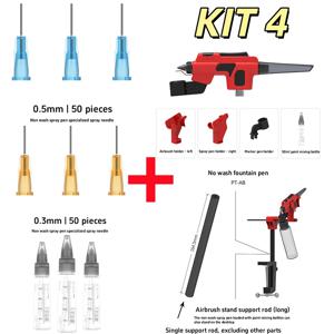 【DSPIAE PT-AB】스케일 모델 페인팅을 위한 마커 랙이 있는 무세척 에어브러시 빠른 색상 변경 취미가 DIY 공예 도구
