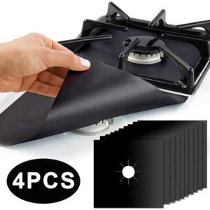 4 조각 가스 스토브 보호기 쿠커 뚜껑 라이너 청소 패드 주방 조리기구 액세서리 조각 재사용 가능한 보일러 후드 Protectiv