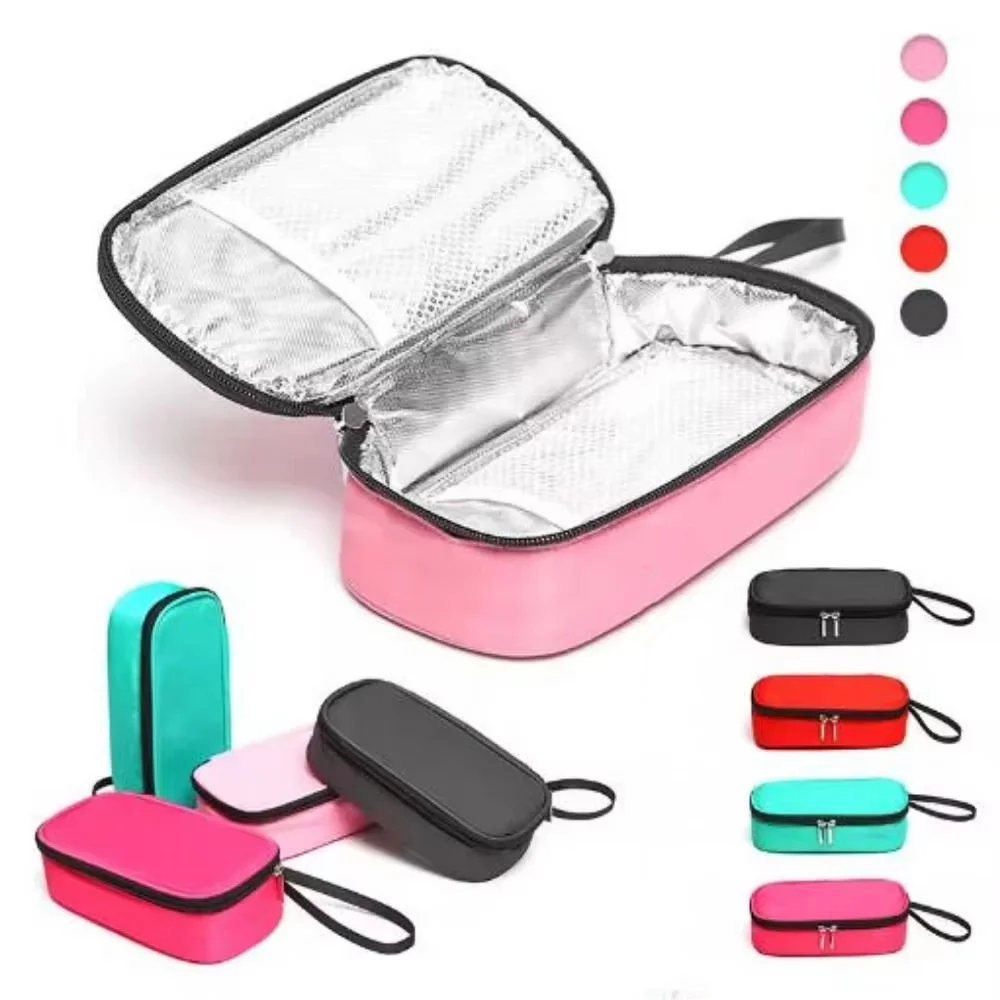 5 색 인슐린 냉각 가방 휴대용 당뇨병 포켓 알약 보호기 젤이없는 방수 열 절연 의료 쿨러