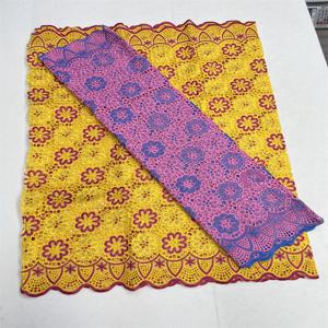 아프리카 레이스 원단 코튼 스위스 보일 레이스, 스위스 나이지리아 스위스 레이스 원단, 결혼식 원피스 바느질, 2.5 야드 + 2.5 야드