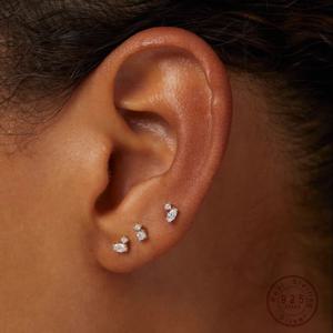 925 스털링 실버 전기 도금 18K 골드 IMini 지르콘 기하학 귀걸이 여성을위한 세련된 단순 일일 보석 매칭