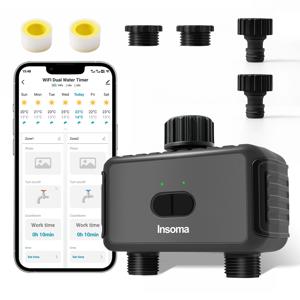 게이트웨이 듀얼 호스가있는 Wifi/Zigbee 자동 워터 타이머 정원 관개 급수 시스템 스프링클러 프로그래머 지원 Alexa