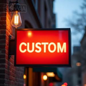 LED 라이트 박스 금속 아크릴 사인 사용자 정의 야외 방수 비즈니스 광고 3D 조명 벽 마운트 디스플레이 간판