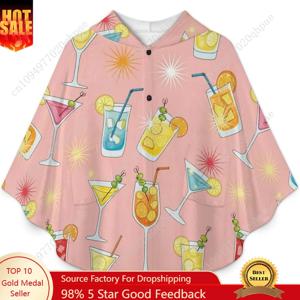 아늑한 플란넬 담요 스웨터, 칵테일 음료 포켓이 있는 대형 후드티(어린이 및 청소년용)