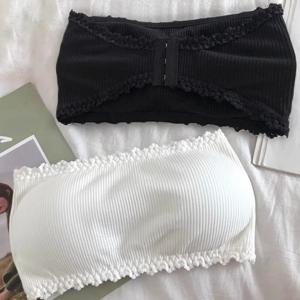 레이스 Strapless 브래지어 여성 섹시한 튜브 탑 보이지 않는 푸시 업 Bralette 레이디 원활한 Underwea 란제리 여름 가슴 랩 자르기 탑