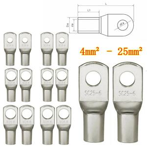 20PCS 4-25mm 구색 주석 도금 구리 러그 링 압착 단자 배터리 와이어 용접 케이블 커넥터 키트