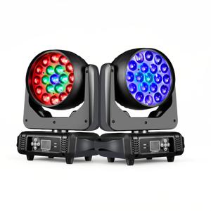 19x15W 빔 이동 헤드 라이트 4IN1 RGBW LED 워시 줌 무대 조명 DMX 효과 DJ 디스코 파티 콘서트 결혼식