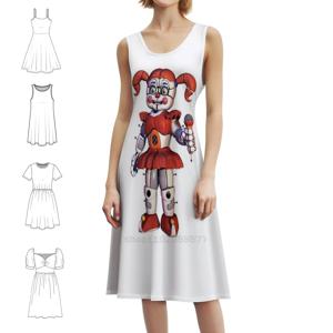 서커스 베이비 FNAF 스위트하트 넥라인 드레스 우아한 여름 파티 드레스 여성용 FNAF 마이클 애프톤 파이브 나이츠 앳 이브닝 드레스