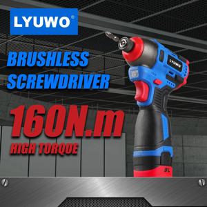 LYUWO 브러시리스 16V 전동 드라이버, 160N의 큰 토크. M, 임팩트형 무선 드릴, 가정용 다기능