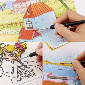 10pcs 마이크로 브러쉬 인체 공학적 손잡이, 오일, 수채화, 얼굴, 손톱, 스케일 모델 페인팅, 선 그리기로 설정된 미세한 디테일 펜촉 브러쉬