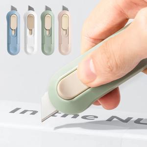 휴대용 미니 종이 커터 고품질 아트워크 나이프 자동 리바운드 박스 오프너 포켓 커터 사무실 가정용품 및 박스 개봉용