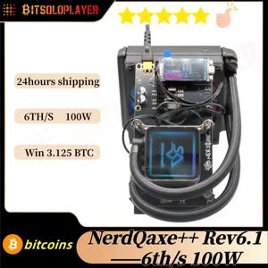 비트코인 ​​광부 NerdQaxe++ 하이드로 Rev 6.1 6TH/s 100W BTC 채굴기 BM1370 칩 Sha-256 알고리즘 및 전원 공급 장치