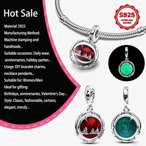 이상한 것들 925 스털링 실버 데모고르곤 펜던트 DIY 팔찌 및 목걸이 비즈 보석 파티 및 휴일 선물용