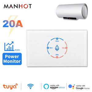 에너지 모니터링 기능이있는 Tuya 스마트 라이프 WiFi 보일러 스위치 4400W 스마트 온수기 스위치 20A Alexa Google 홈용 미국 표준