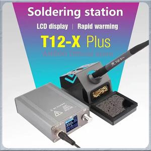 OSS T12-X PLUS 납땜 스테이션 PCB 수리를위한 T12 팁이있는 전자 납땜 인두 휴대 전화 보드 용접 수리 도구
