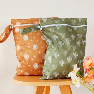 2 개/대 아기 기저귀 기저귀에 대 한 재활용 PUL Wetbag 재사용 가능한 방수 기저귀 가방 26cm x 36cm