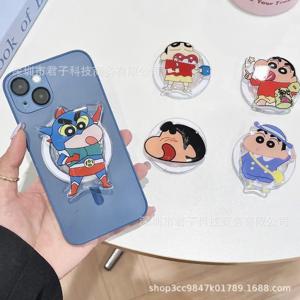 애니메이션 크레용 신짱 커플 폰 케이스 홀더 포함 무선 폰 에어백 스탠드 그립 톡 홀더 브래킷 선물