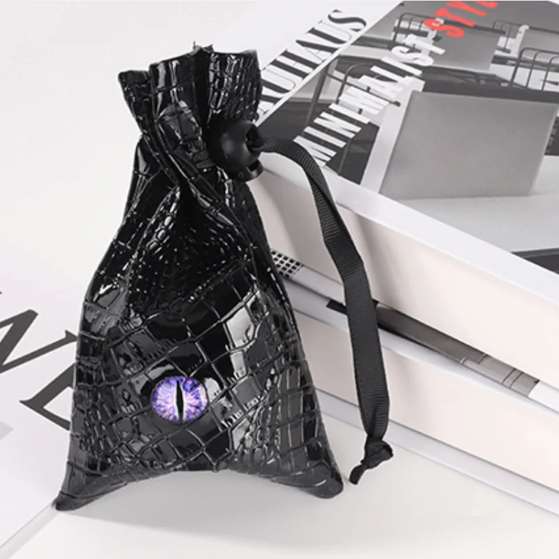 1개 드로스트링 주사위 가방 PU 가죽 DND 주사위 파우치 타로 오라클 카드 보관 가방 D&D 주사위, 동전 및 액세서리용