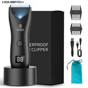 홈피쉬 전문가용 사타구니 제모기 남성용 바디 그루밍 클리퍼 충전식 세라믹 트리머 제모기